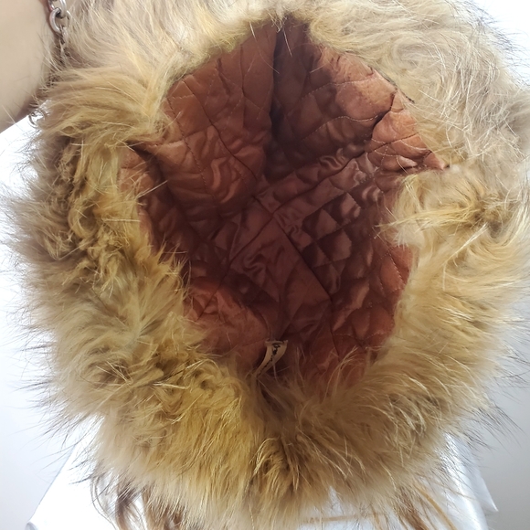 Vintage Mongolian Winter Coyote Fur Suede Fluffy Beanie Warm Thick Hat💚 - Picture 7 of 8